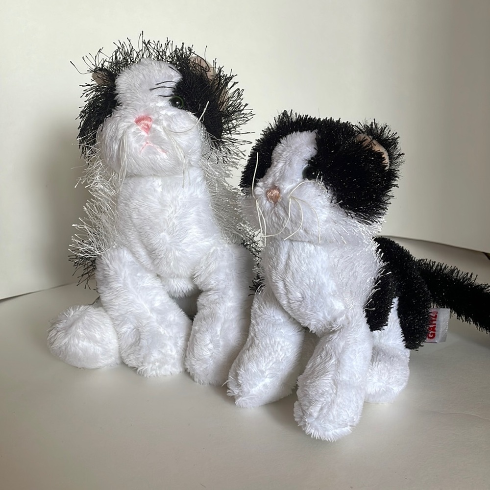 BUNDLE: Two 4 One! Black & White Webkinz Cat and Black & White Lil’Kinz Cat!